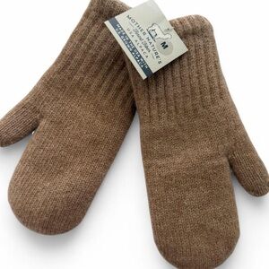 Unisex Mother Natures Finest Fiber USA Alpaca Mittens Beige Neutral Medium